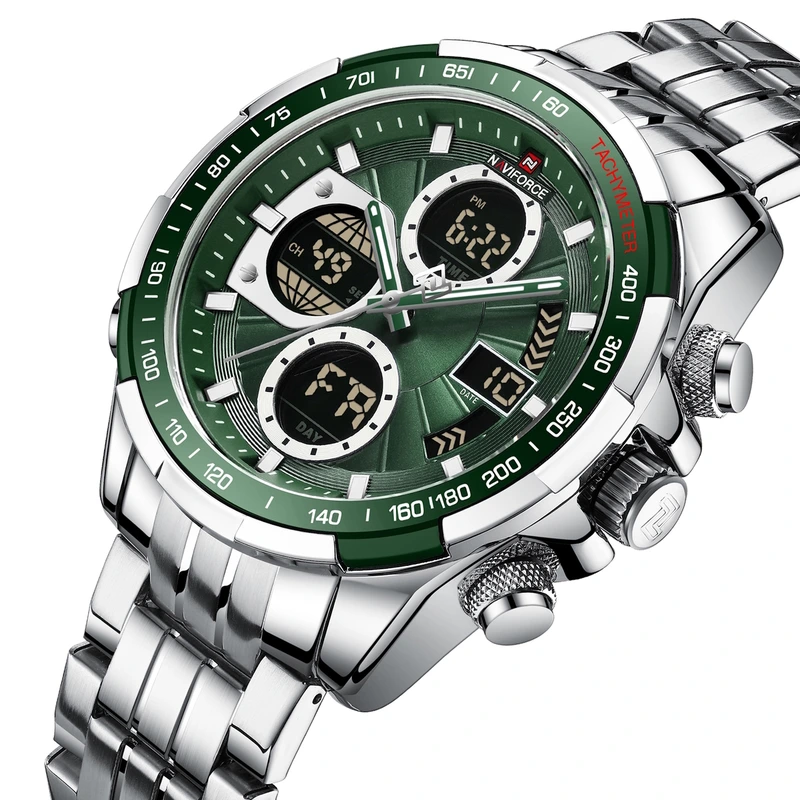 Чоловічий спортивний тактичний годинник Naviforce Fly Steel