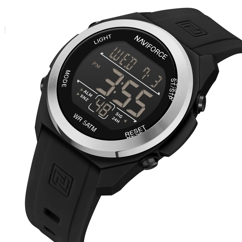 Чоловічий спортивний водостійкий тактичний годинник Naviforce Run