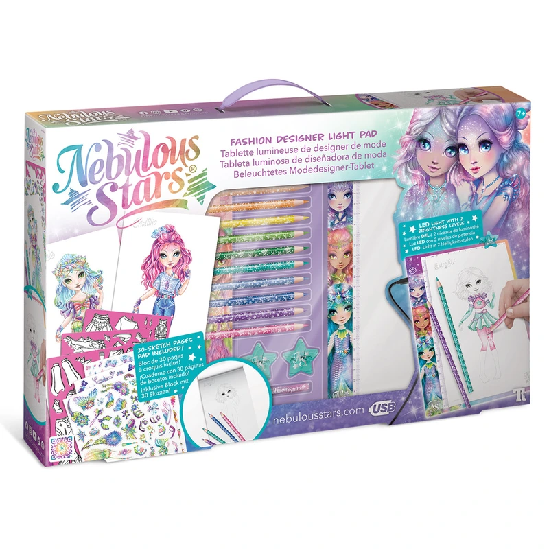 Набір для творчості із світловим планшетом NEBULOUS STARS - МОДА ТУМАННИХ ЗІРОК