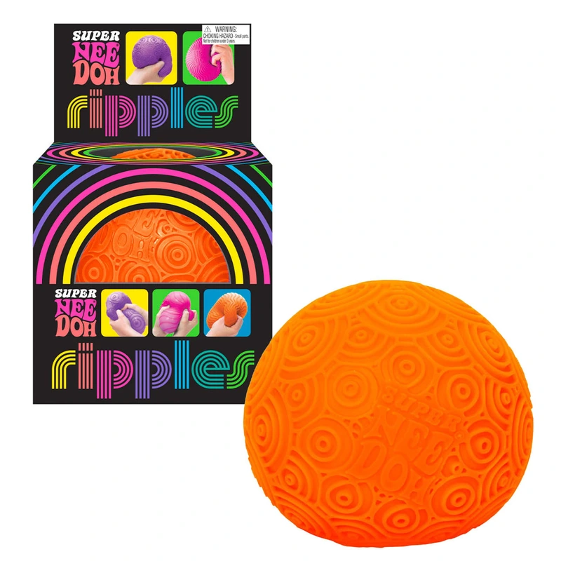 Іграшка-антистрес NEEDOH серії "Super" – ЯСКРАВІ КРУЖАЛЬЦЯ (помаранчевий) — NeeDoh