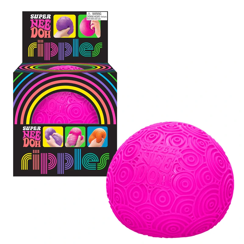 Іграшка-антистрес NEEDOH серії "Super" – ЯСКРАВІ КРУЖАЛЬЦЯ (рожевий) — NeeDoh