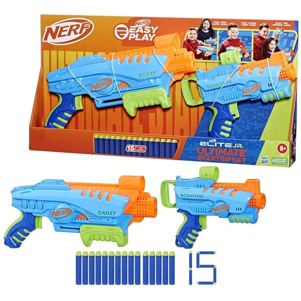 Набір бластерів Nerf Elite Junior Стартовий набір 15 патронів (F6369)