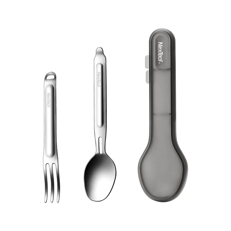 Туристичний набір ложка-виделка NexTool Portable Stainless Steel Tableware, нержавіюча сталь — NexTool