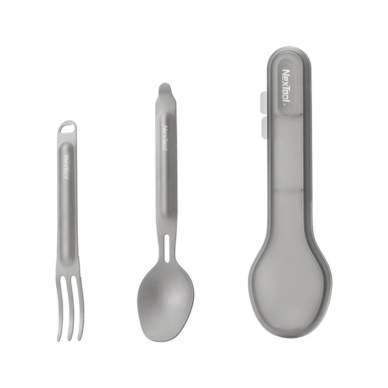 Туристичний набір ложка-виделка NexTool Titanium Tableware Set, титан — NexTool