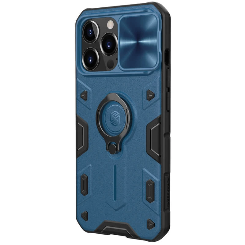 TPU+PC чохол Nillkin CamShield Armor no logo (шторка на камеру) для Apple iPhone 13 Pro Max (6.7") Зелений