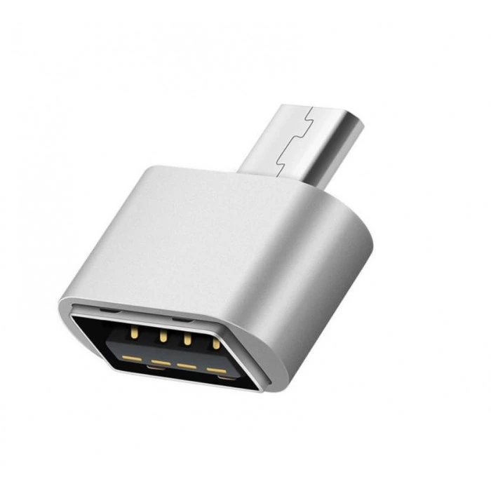 Перехідник OTG USB – micro USB- срібло — Nobrand