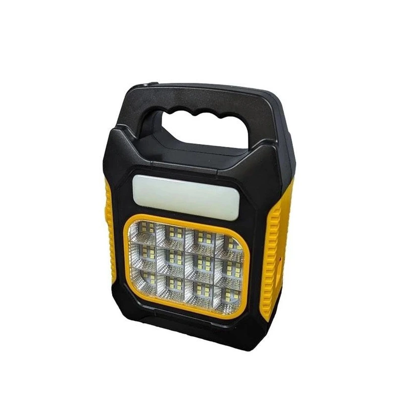 Портативний мультифункціональний ліхтар JY-978D + 2COB + сонячна панель + акумулятор Li-Ion- жовтий-чорний — Nobrand