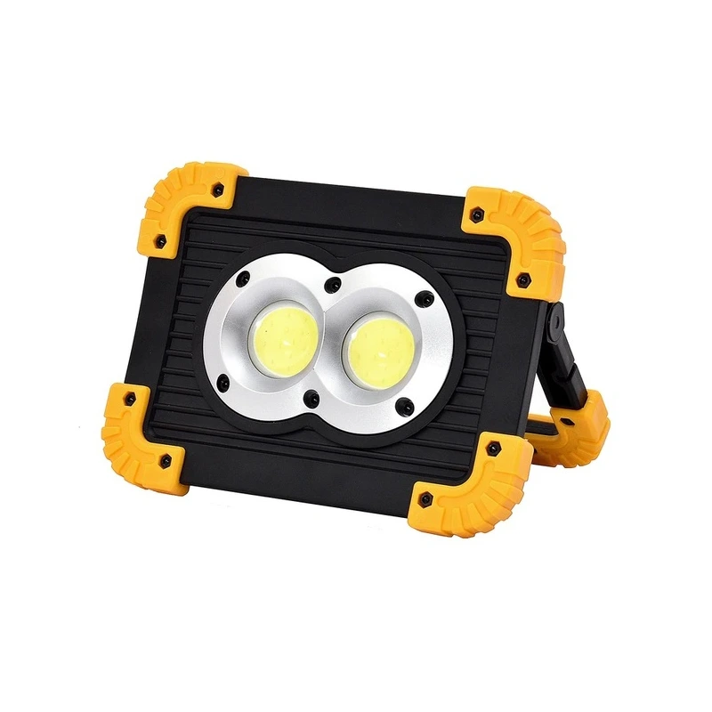 Прожектор світлодіодний L802-20W-2COB+1W + PowerBank- чорний-жовтий — Nobrand