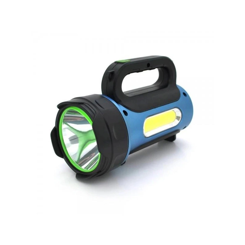 Ручний ліхтар T93 + COB + Solar (3 режима/microUSB/Li-Ion)- синій-чорний — Nobrand