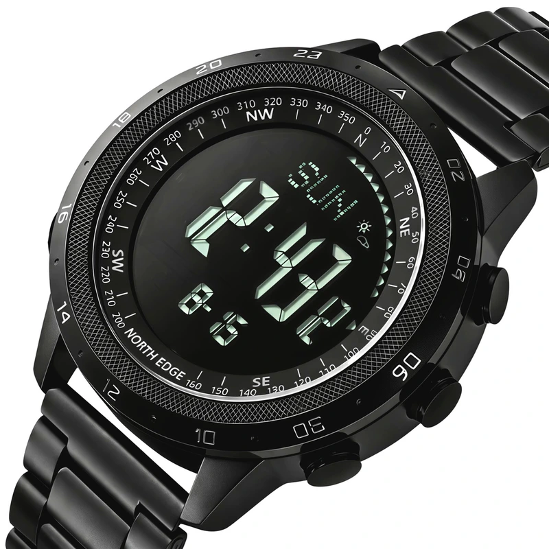 Чоловічий водостійкий спортивний тактичний з компасом годинник North Edge Desert Iron Edition — North Edge