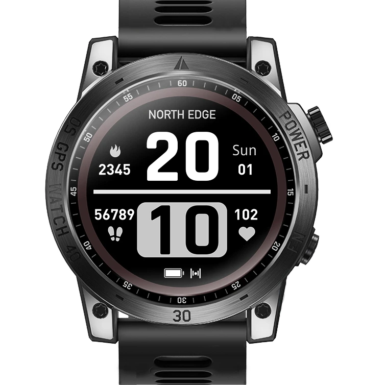 Розумний смарт годинник North Edge CrossFit GPS Black з компасом