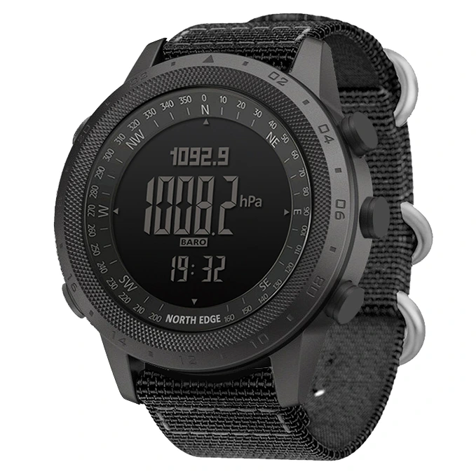 Чоловічий спортивний водостійкий тактичний з компасом годинник North Edge Desert 5BAR з компасом