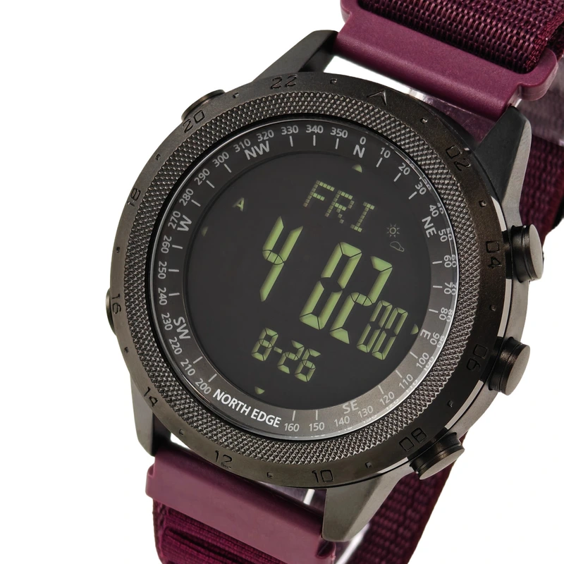 Чоловічий спортивний водостійкий тактичний з компасом годинник North Edge Desert Combat BRD, 2 ремінці