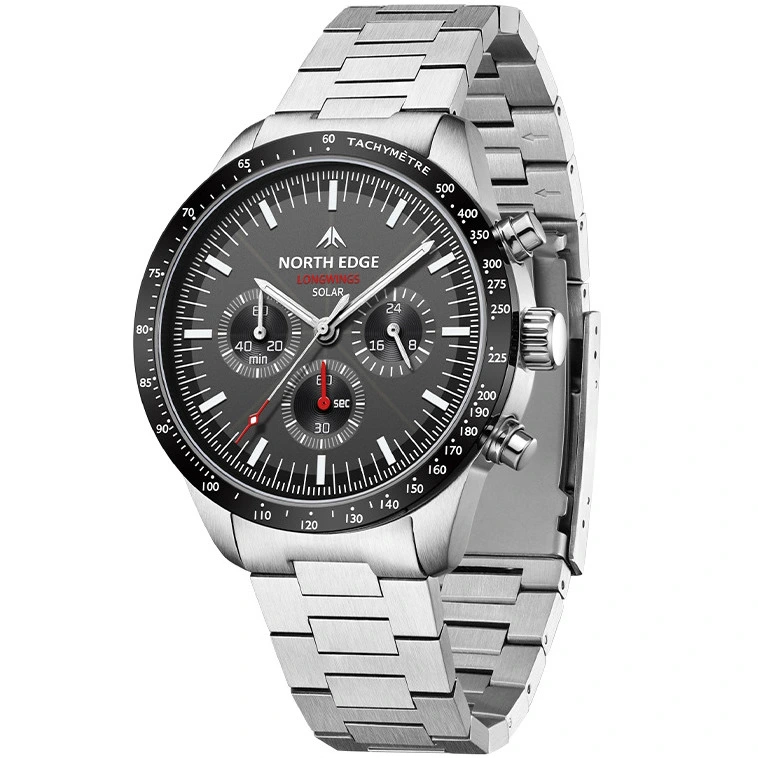 Чоловічий спортивний водостійкий тактичний годинник North Edge Long Wings з сонячною батареєю