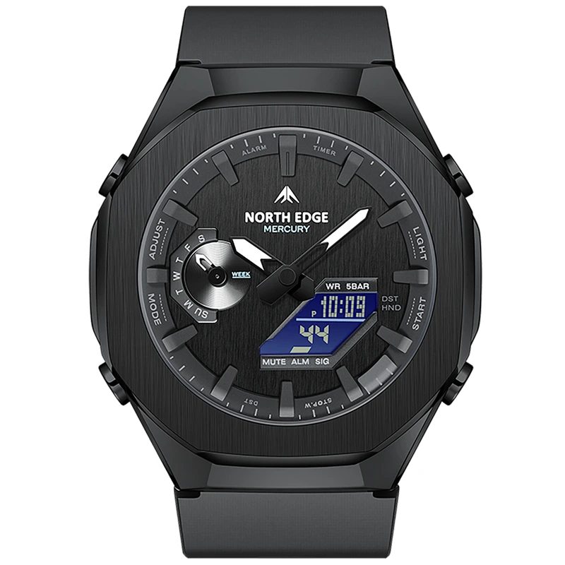 Чоловічий спортивний водостійкий тактичний годинник North Edge Mercury — North Edge