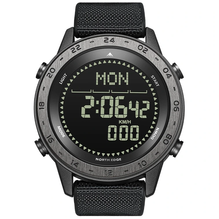 Чоловічий водостійкий спортивний тактичний з компасом годинник North Edge Tank3 5BAR з компасом