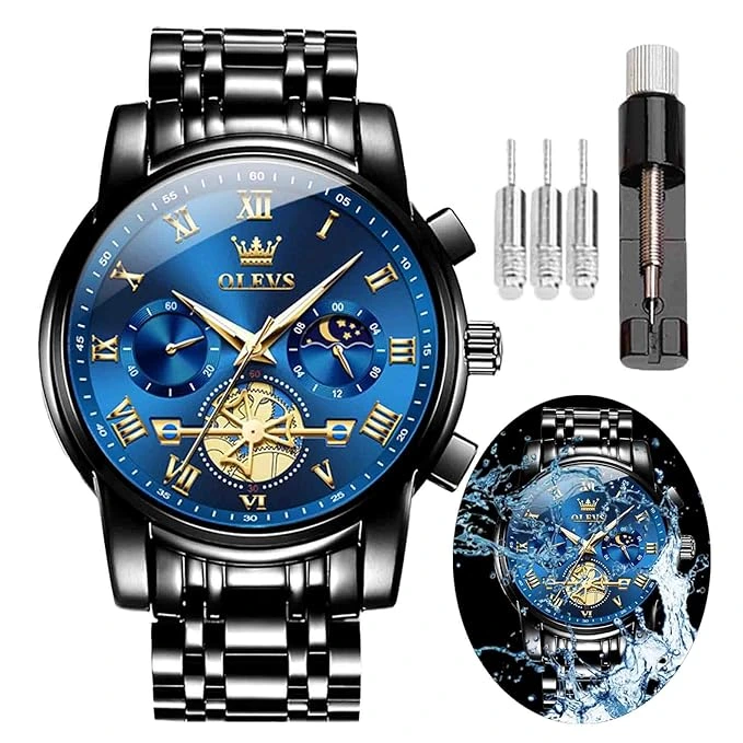 Годинник наручний Olevs 2859 Black Blue