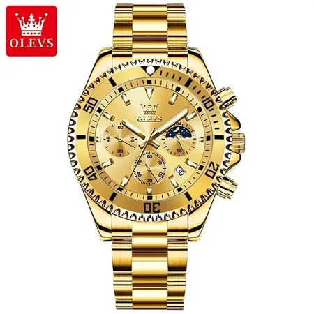 Годинник наручний Olevs 2870 Gold