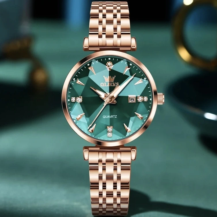 Годинник наручний Olevs 5536 Rose Green