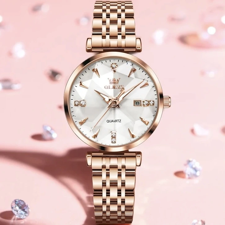 Годинник наручний Olevs 5536 Rose White