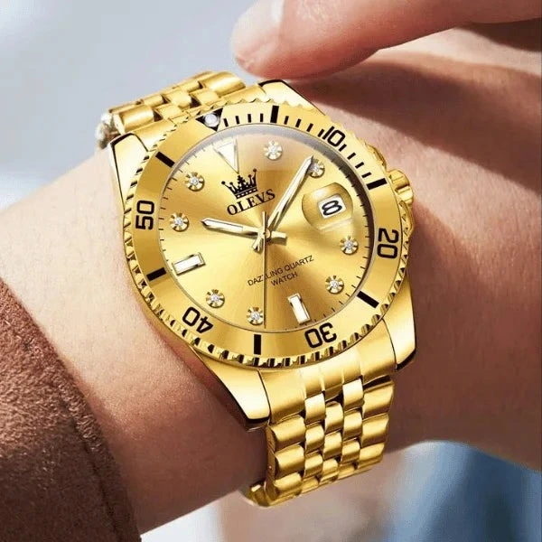 Годинник наручний Olevs 9809 Gold