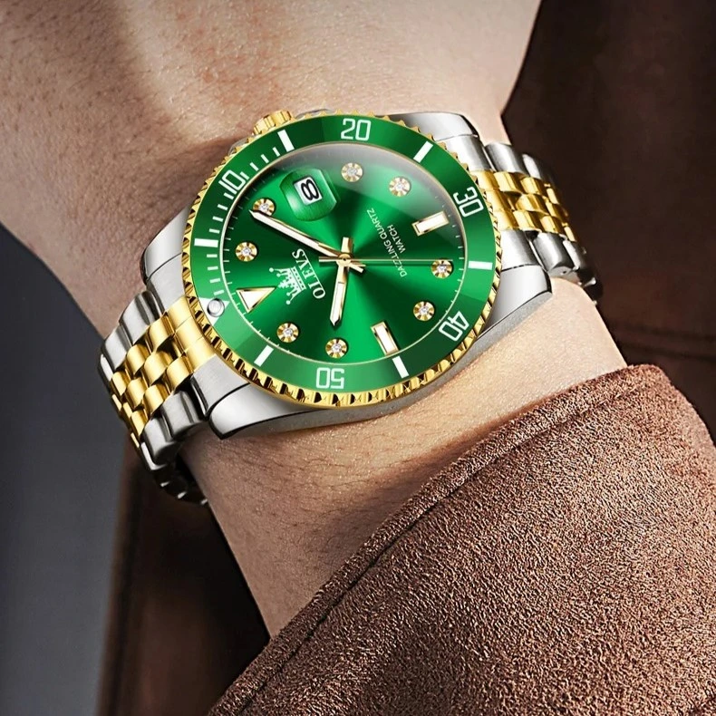 Годинник наручний Olevs 9809 Green Accents