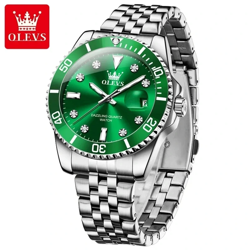 Годинник наручний Olevs 9809 Green Natural