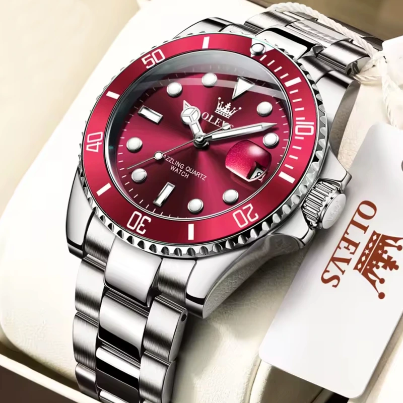 Чоловічий годинник Olevs Bordo