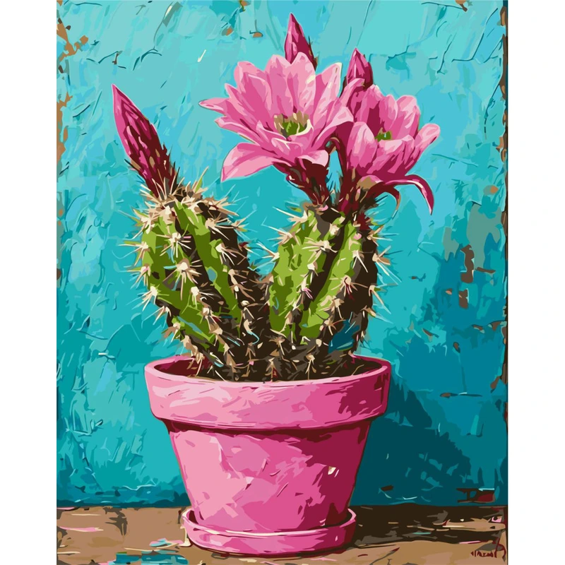 Картина за номерами "Рожевий кактус" LW3534, 40х50 см