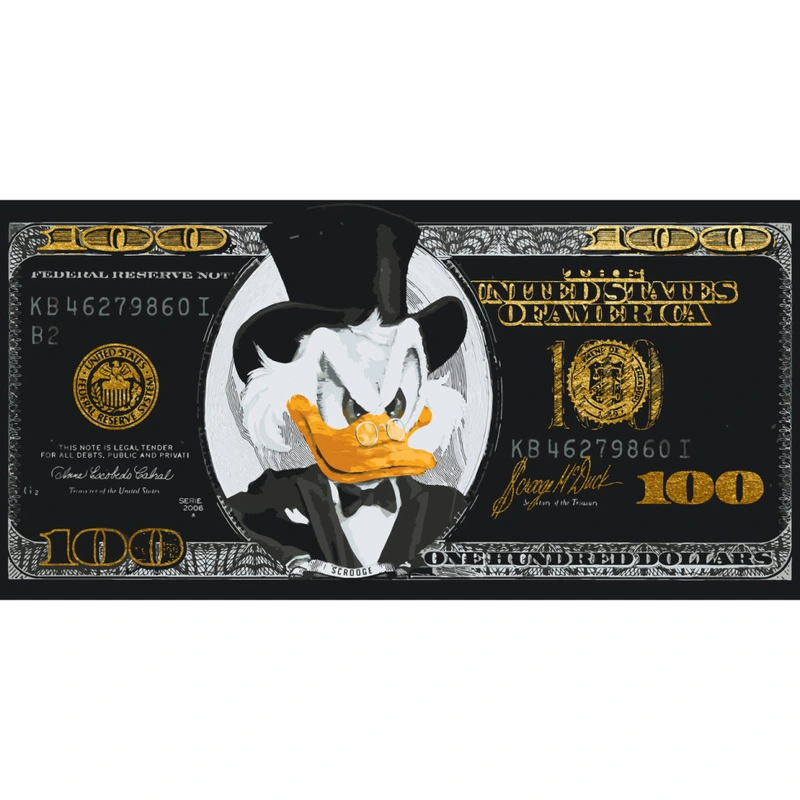 Картина за номерами "Скрудж Макдак. Чорний долар" LW3287 з фарбами металік 40х80 см