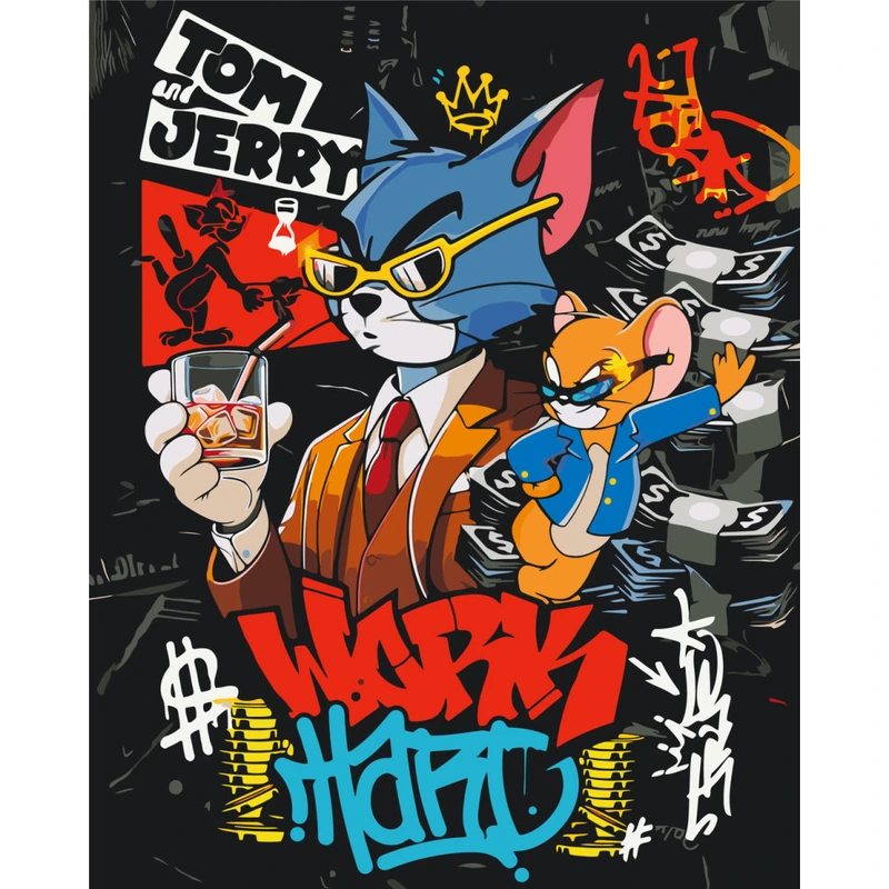 Картина за номерами "Том і Джері" LW3459, 40х50 см