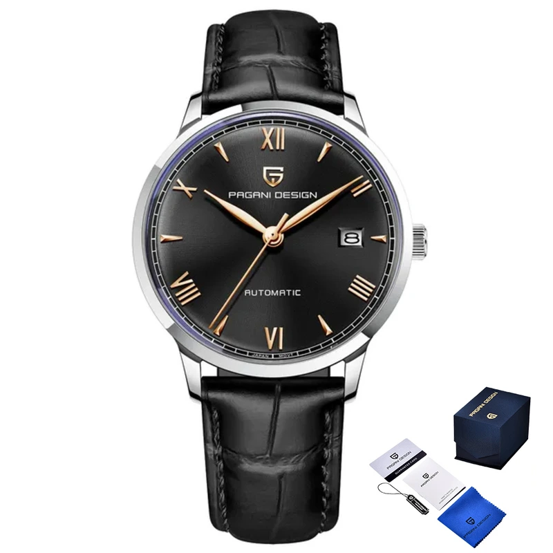Чоловічий годинник Pagani Design PD-1759 Silver-Black з сапфіровим склом та механізмом SEIKO NH35 — Pagani Design