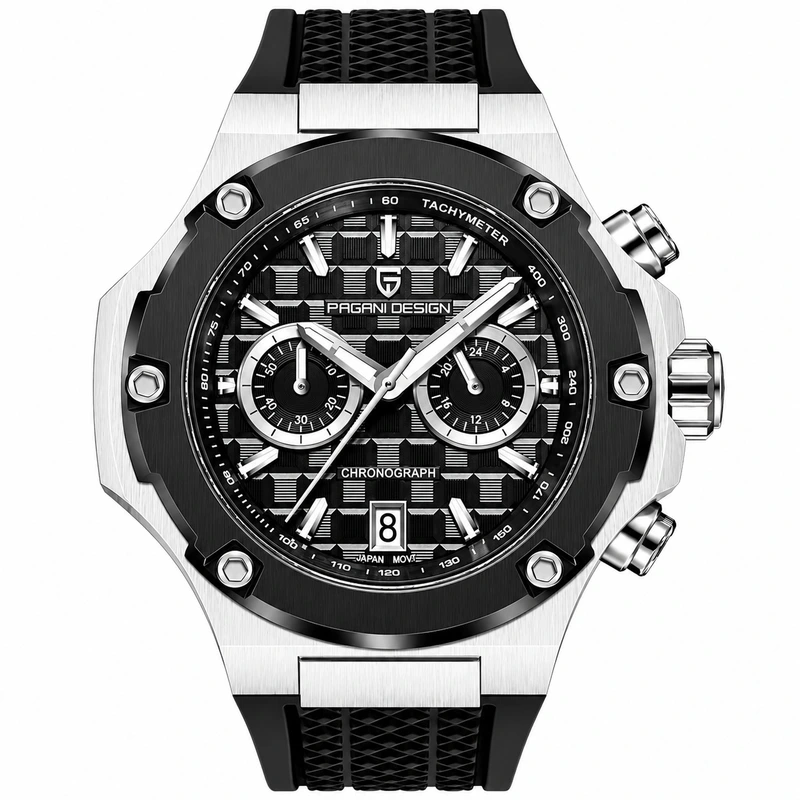 Pagani Design PD-YS032 Silver-Black-Black Rubber — Pagani Design