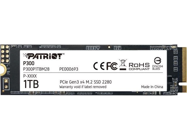 Накопичувач SSD M.2 Patriot P300 1TB NVMe 2280 PCIe 3.0x4 3D NAND TLC