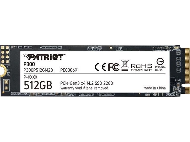 Накопичувач SSD M.2 Patriot P300 512GB NVMe 2280 PCIe 3.0x4 3D NAND TLC