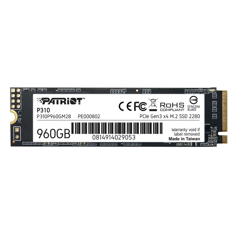 Накопичувач SSD M.2 Patriot P310 960GB NVMe 2280 PCIe 3.0x4 3D NAND TLC — Patriot Memory