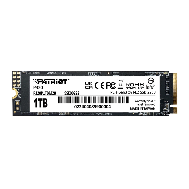 Накопичувач SSD M.2 Patriot P320 1TB NVMe 2280 Gen3.0 x4 3D TLC — Patriot Memory
