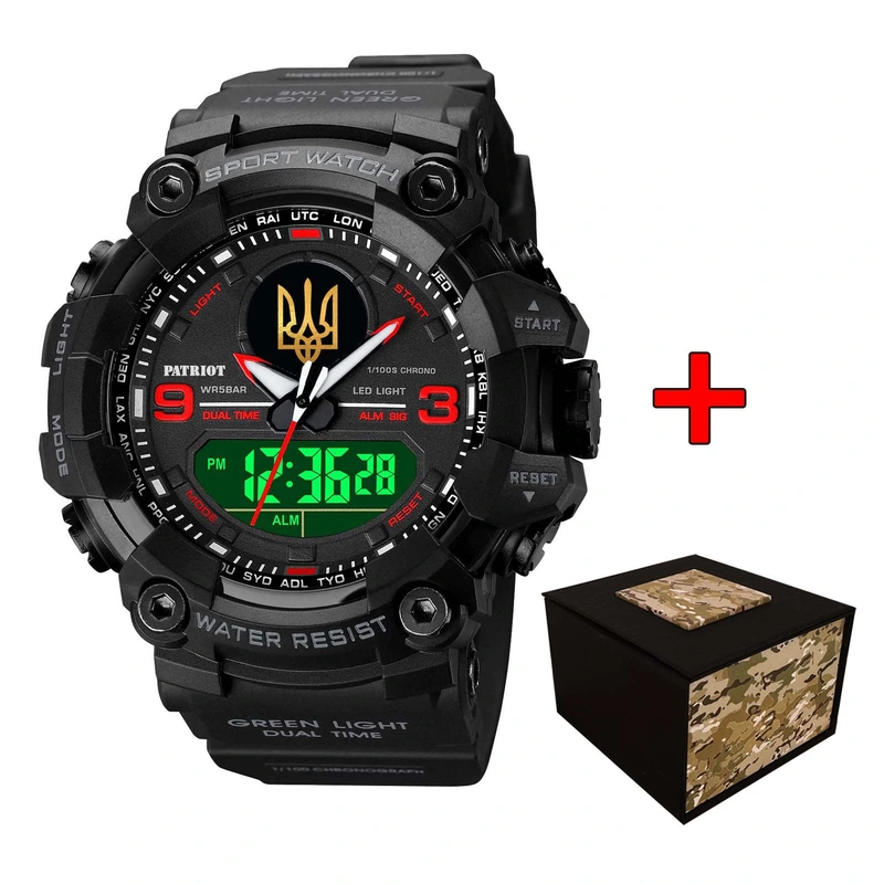 Patriot 001RDUAGD Тризуб золото Чорні з червоним + Коробка.