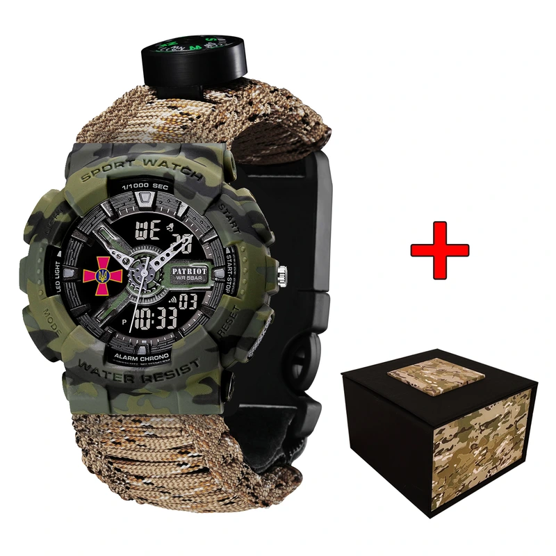 Patriot 005CMGRSU ЗСУ Зелений камуфляж Паракордовий ремінець Desert Camo + Коробка