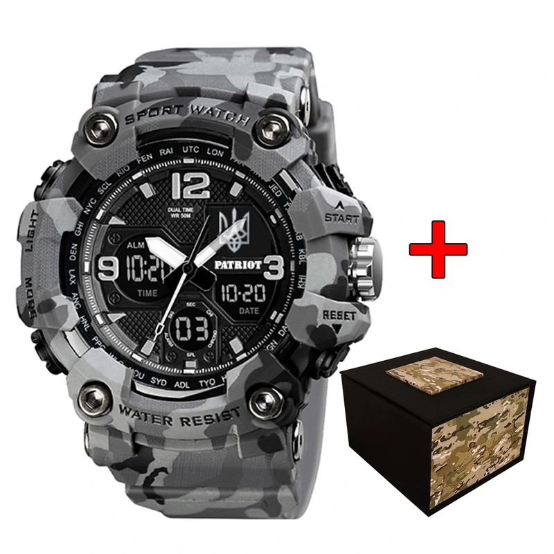 Patriot 006CMGYUASI Тризуб срібло Сірий камуфляж + Коробка.