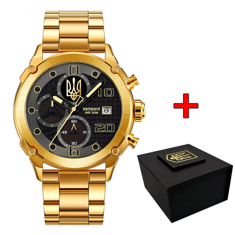 Patriot 016 Тризуб золото Gold-Black Steel