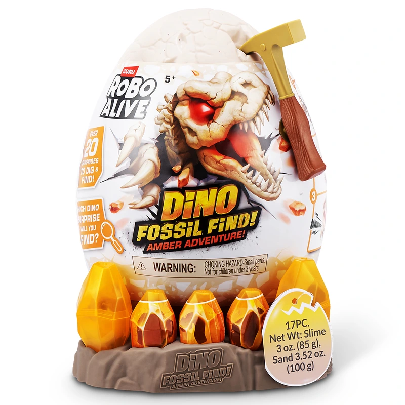 Інтерактивний ігровий набір-сюрприз ROBO ALIVE S1 – БУРШТИНОВІ РОЗКОПКИ ДИНОЗАВРА (в ас.)