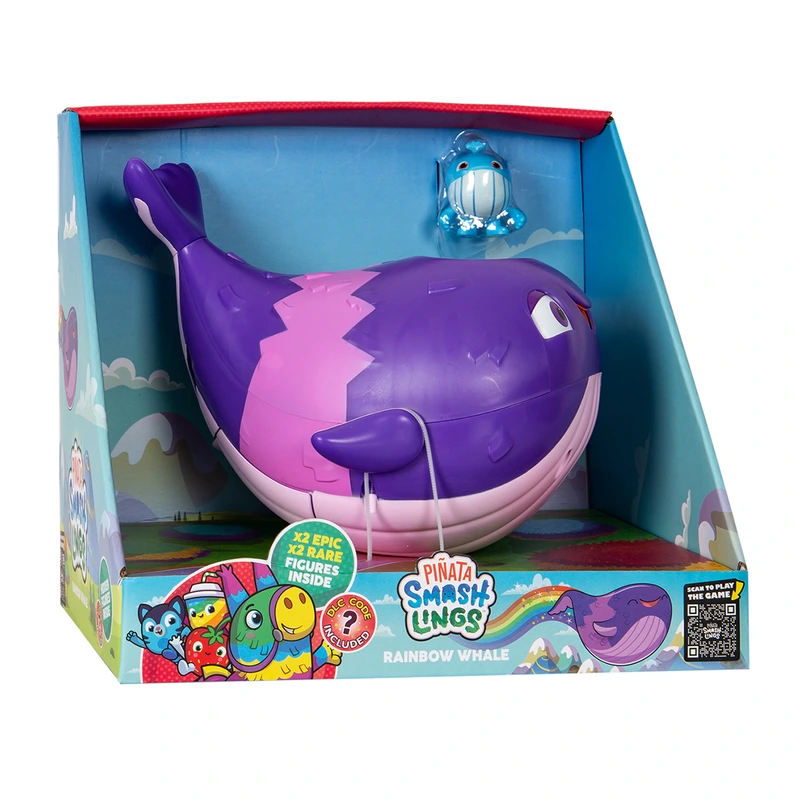 Ігровий набір PINATA SMASHLINGS – ВЕСЕЛКОВИЙ КИТ (кит, 4 фігурки, аксесуари) — Pinata Smashlings
