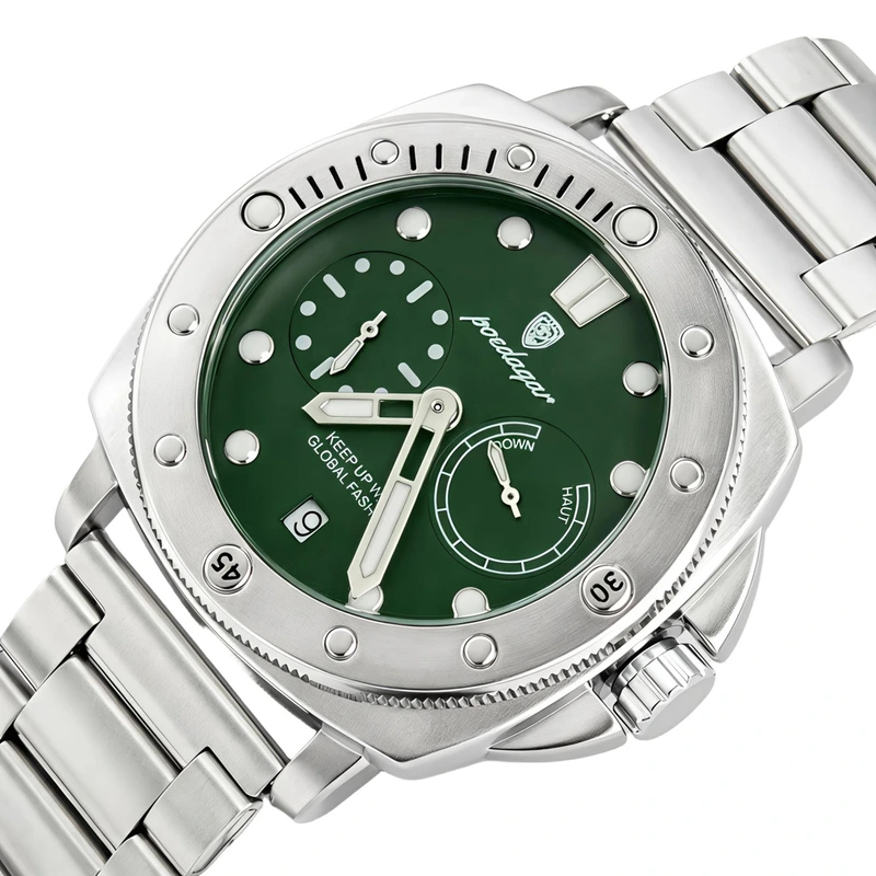 Чоловічий годинник Poedagar Select Silver Metal, 2 ремінці