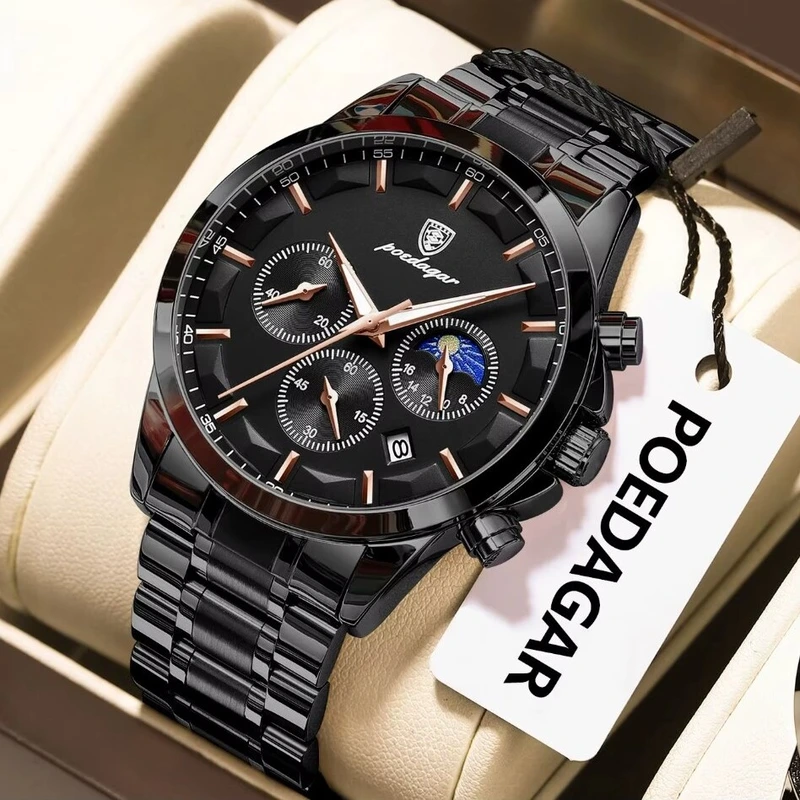 Чоловічий годинник Poedagar West Black
