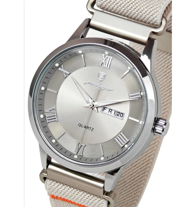 Чоловічий годинник Poedagar Berlin Nylon Creamy, 2 ремінці — Poedagar