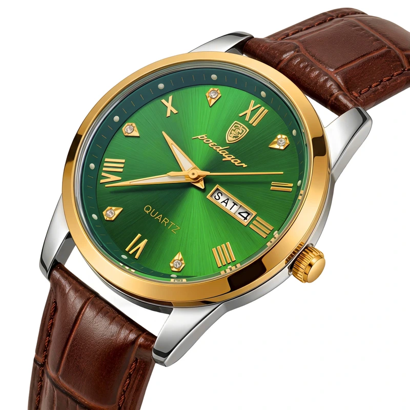 Poedagar Omega Leather Brown, 2 ремінці