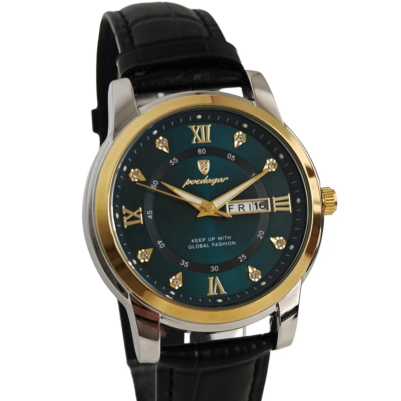 Чоловічий годинник Poedagar Unique Men Leather Deluxe, 2 ремінці