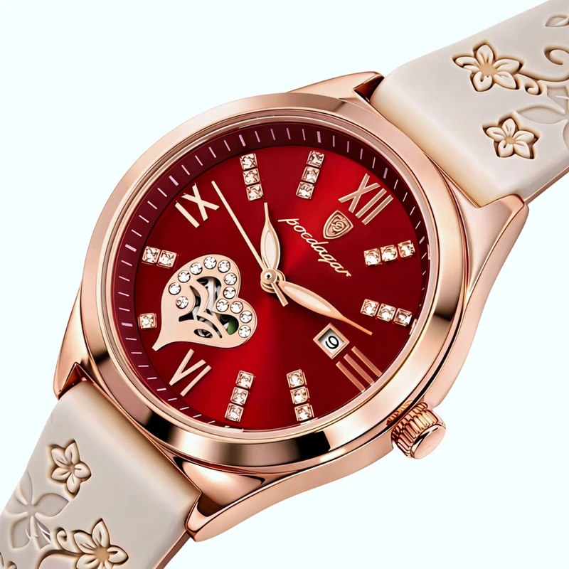 Жіночий годинник Poedagar Present Beige Flower, 2 ремінці