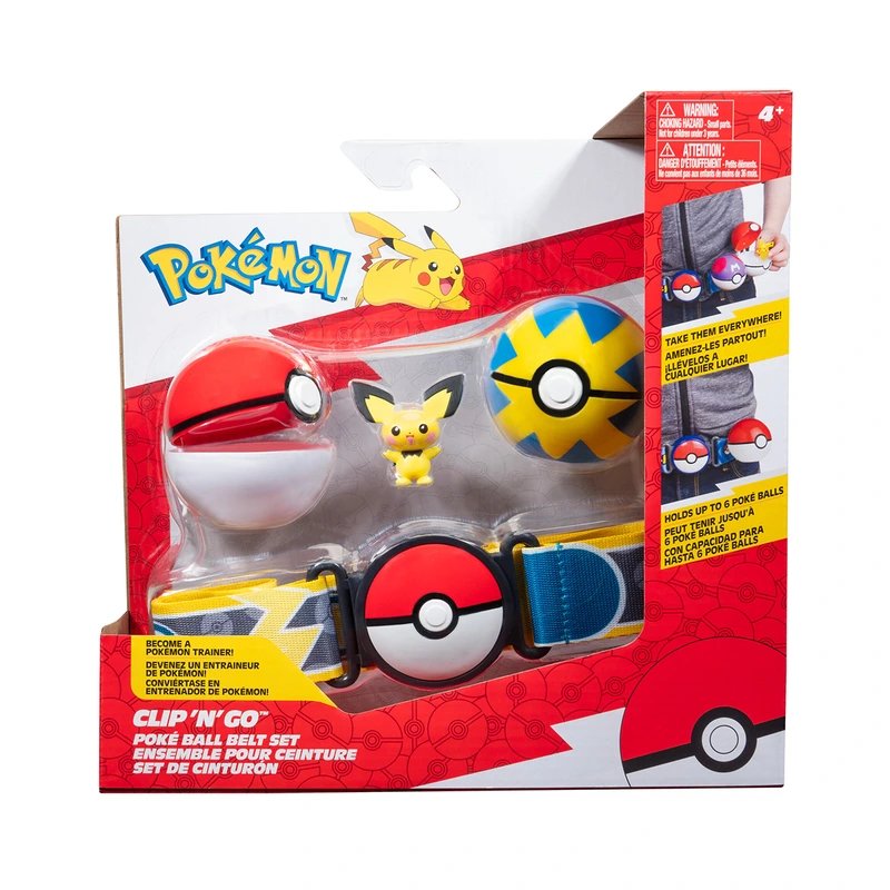 Ігровий набір POKEMON W15 - ПОЯС З ПОКЕБОЛАМИ ПІЧУ (пояс, 2 покеболи, ігрова фігурка) — Pokemon